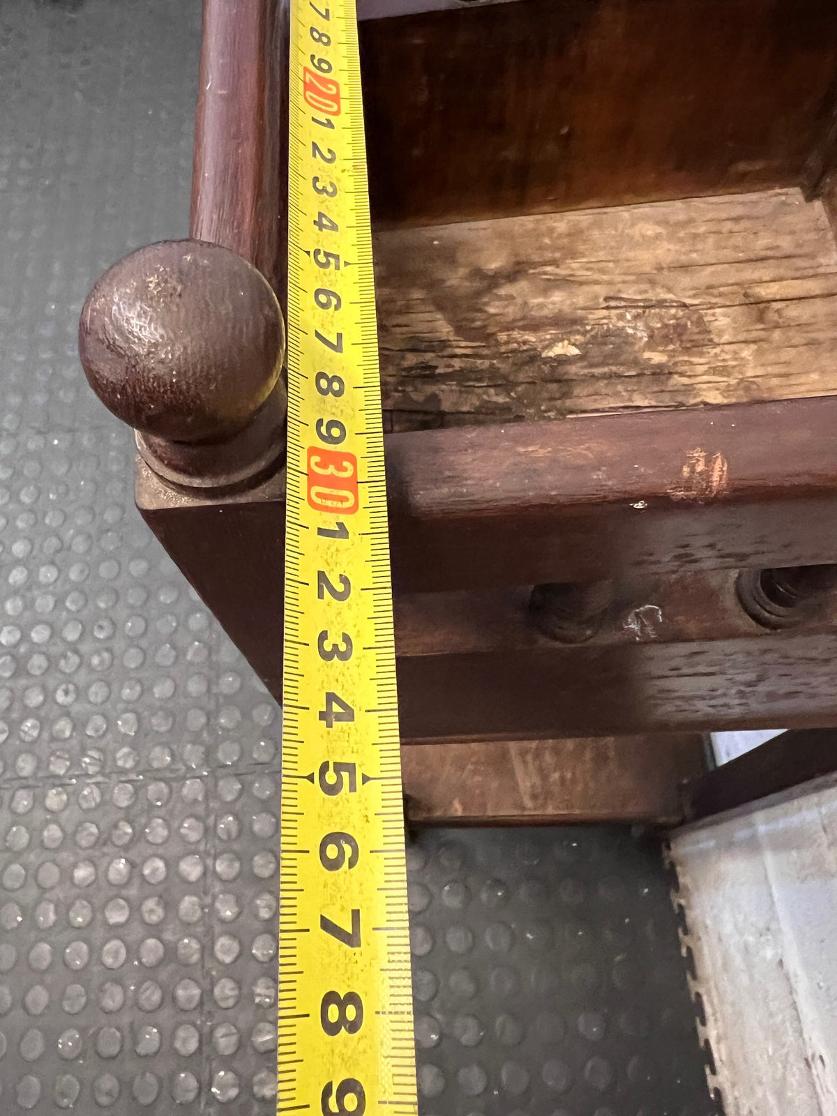 Tall Vintage Style Wooden Planter Stand with Lower Shelf – depth measurement