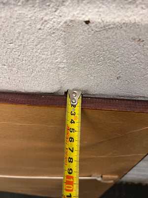 Large Wooden Mirror with Industrial Metal Studs — Fair Used Condition – depth measurement