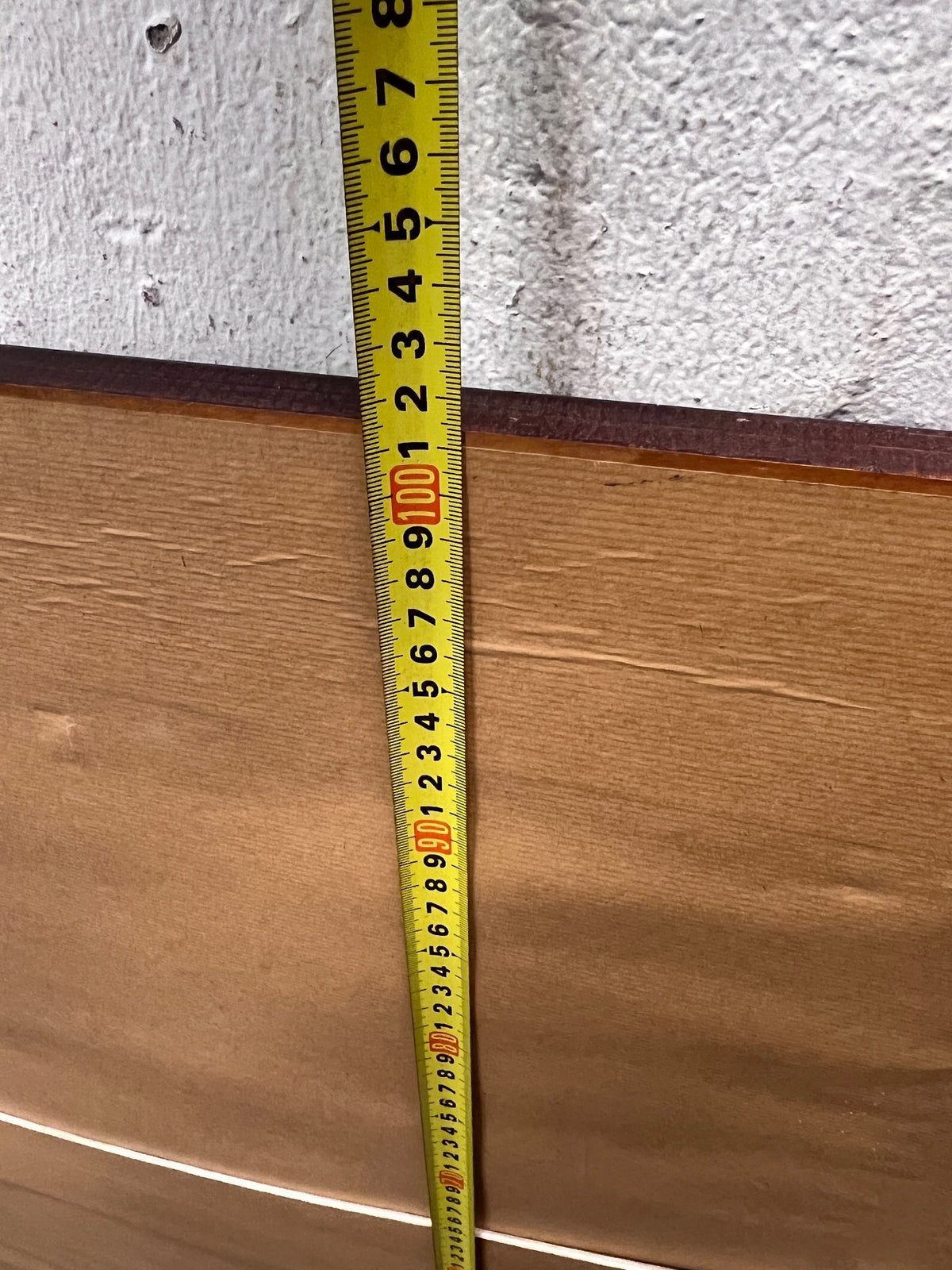 Large Wooden Mirror with Industrial Metal Studs — Fair Used Condition – height measurement
