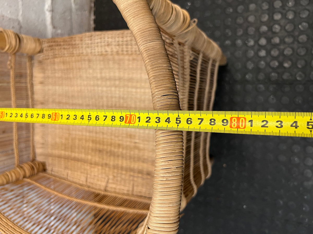 Woven Wicker Tub Chair — Well Used Condition – width measurement