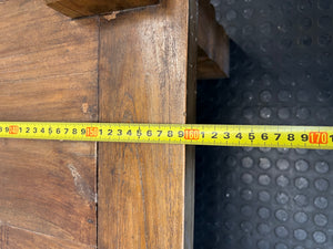 Solid Wooden Coffee Table with Carved Chunky Legs — Visible Wear Throughout – width measurement