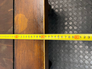 Classic Wooden Coffee Table with Recessed Panel — Visible Wear and Surface Scuffs – width measurement