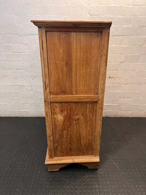 Vintage Slatted Wooden Cabinet with Drawers — Fair Used Condition – condition detail