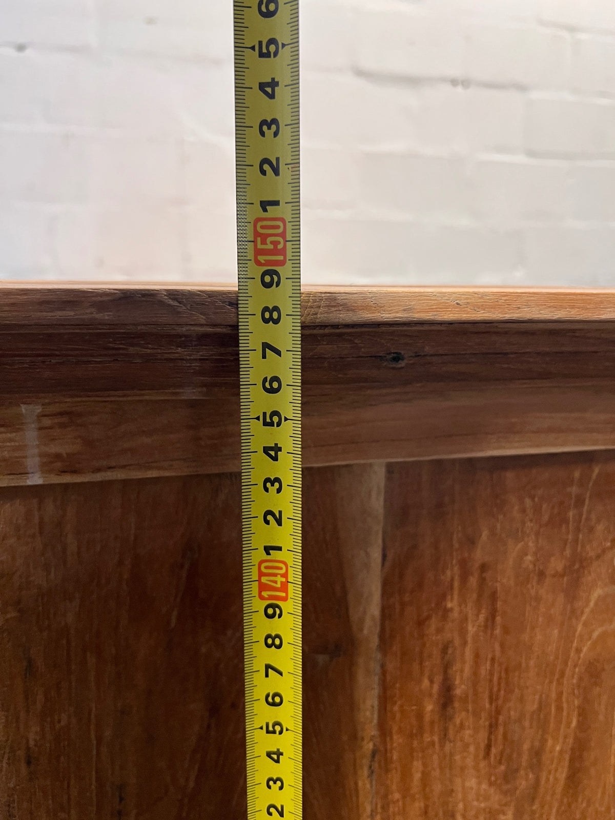 Vintage Slatted Wooden Cabinet with Drawers — Fair Used Condition – height measurement