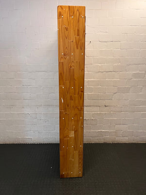 Tall 5-Tier Pine Bookshelf — Pine Bookshelf with Ornate Cornices – side view