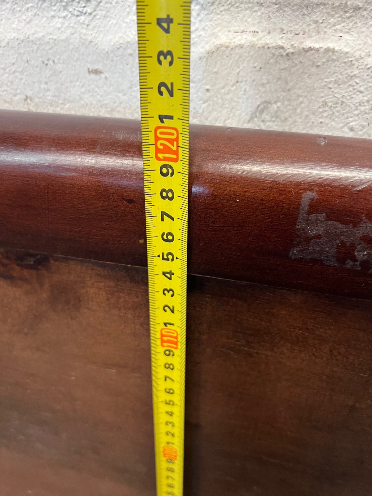 Dark Wood and Woven Wicker King Headboard — Good Working Order – height measurement