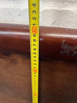 Dark Wood and Woven Wicker King Headboard — Good Working Order – height measurement