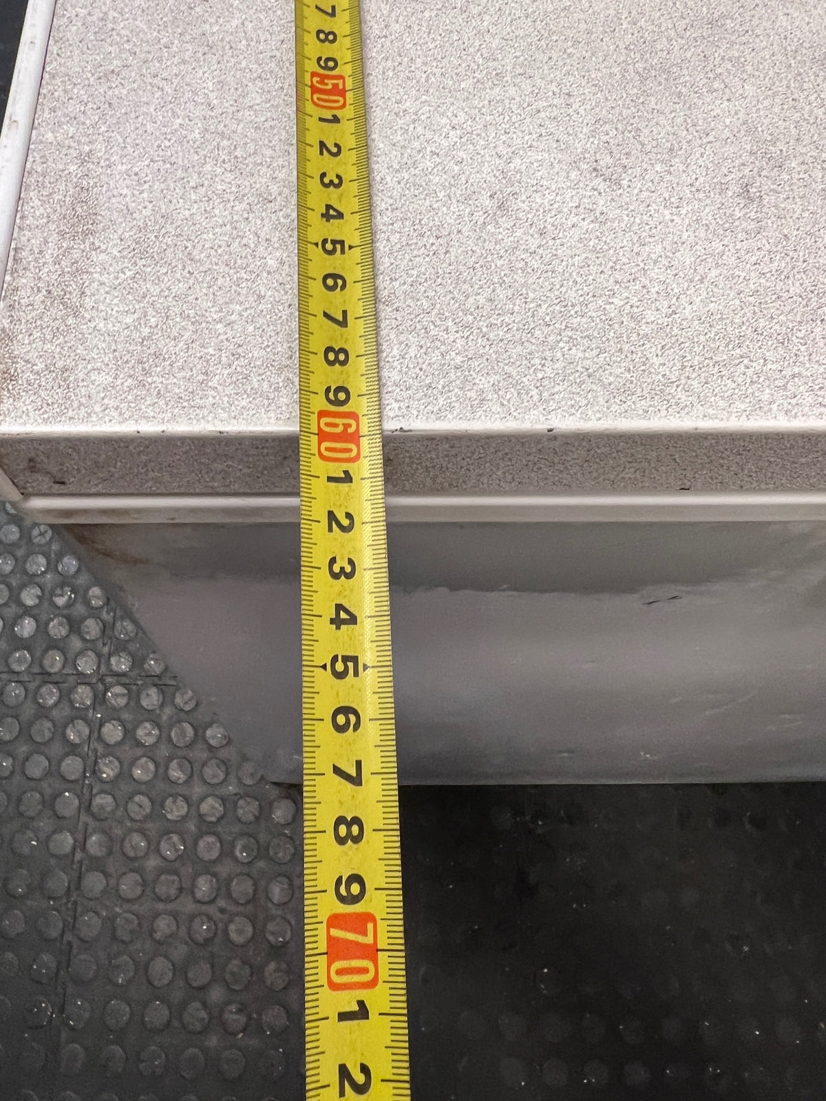 KIC White Chest Freezer — Good Working Order with Exterior Dents – depth measurement