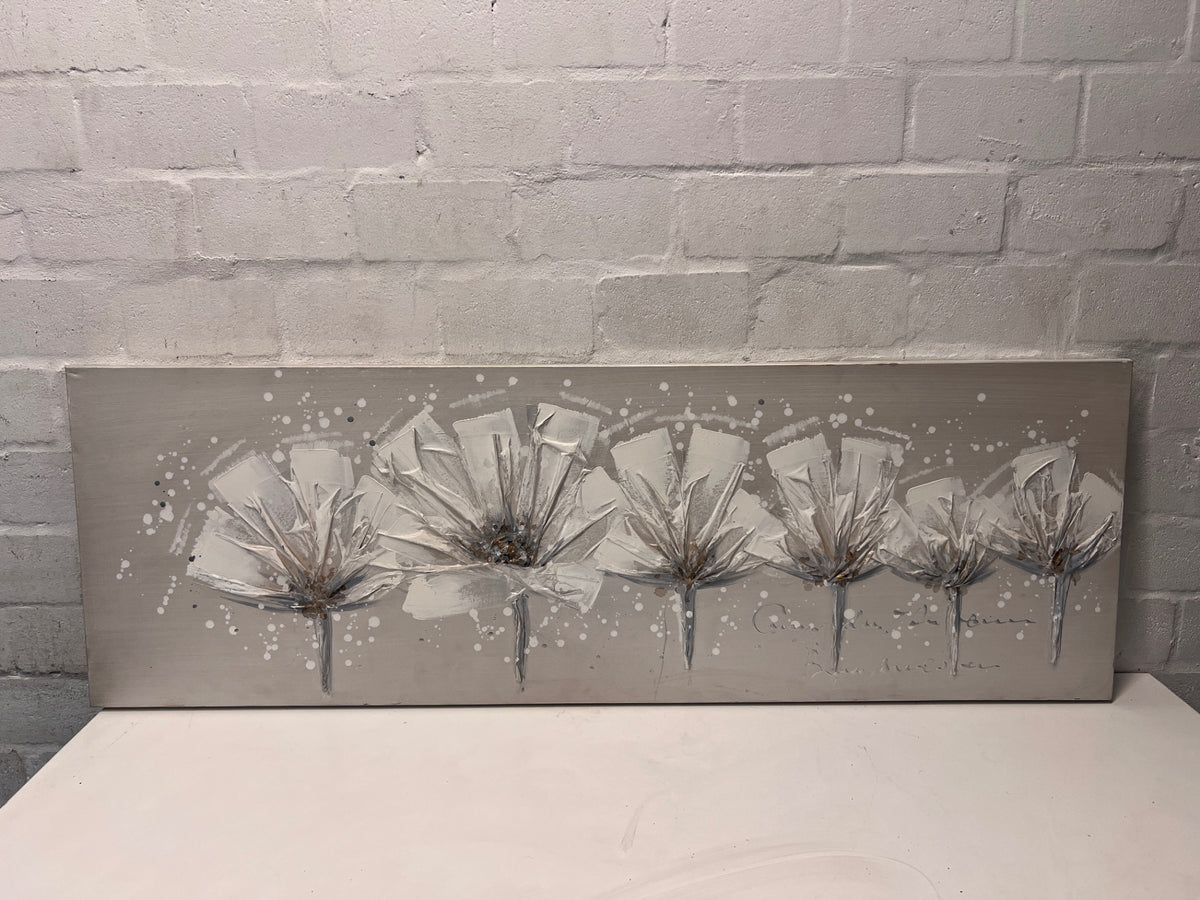 Textured Floral Impasto Wall Art on Canvas – main front view