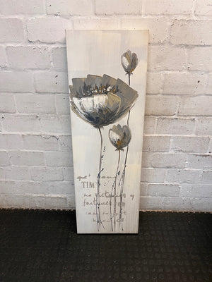 Vertical Floral Impasto Canvas Wall Art – main front view