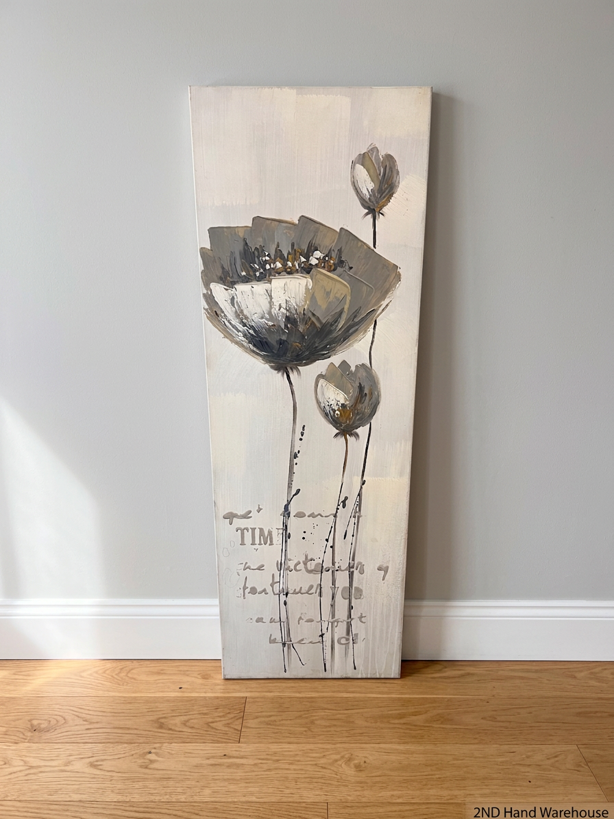 Vertical Floral Impasto Canvas Wall Art – styled product image