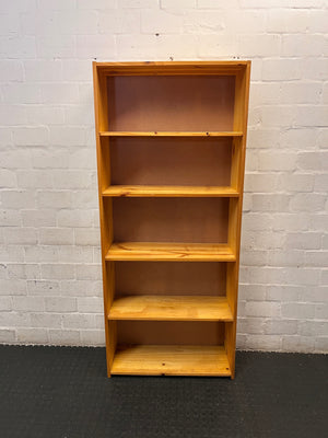 Classic 5-Tier Wooden Bookshelf in Natural Finish — Varying Shelf Configurations – top view