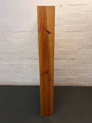 Tall Five-Shelf Wooden Bookshelf — Punctured Backing Board; Variable Shelf Configuration – back view
