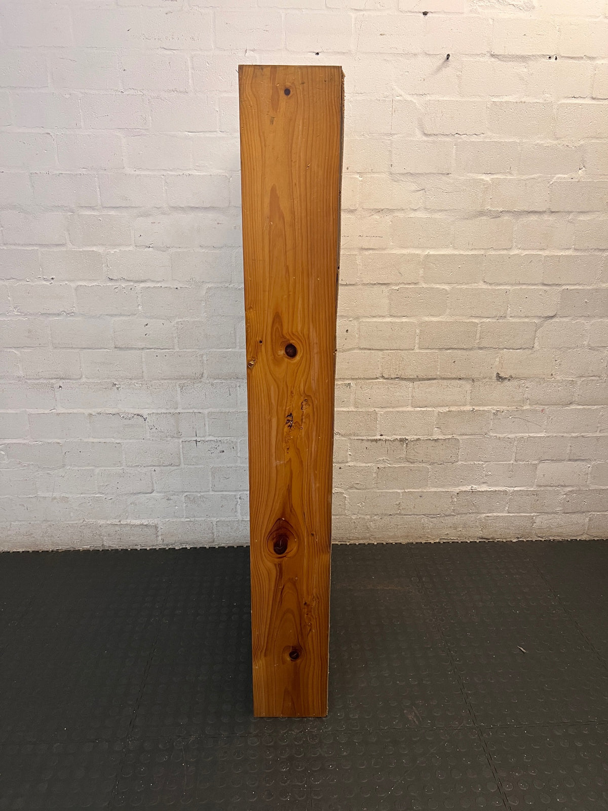 Tall Five-Shelf Wooden Bookshelf — Punctured Backing Board; Variable Shelf Configuration – side view