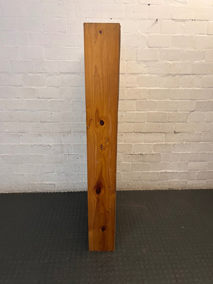Tall Five-Shelf Wooden Bookshelf — Punctured Backing Board; Variable Shelf Configuration – side view