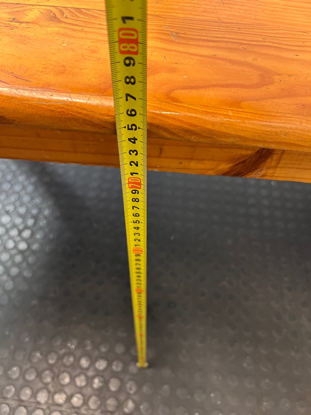 Classic Rectangular Pine Wood Dining Table — Good Working Order – height measurement