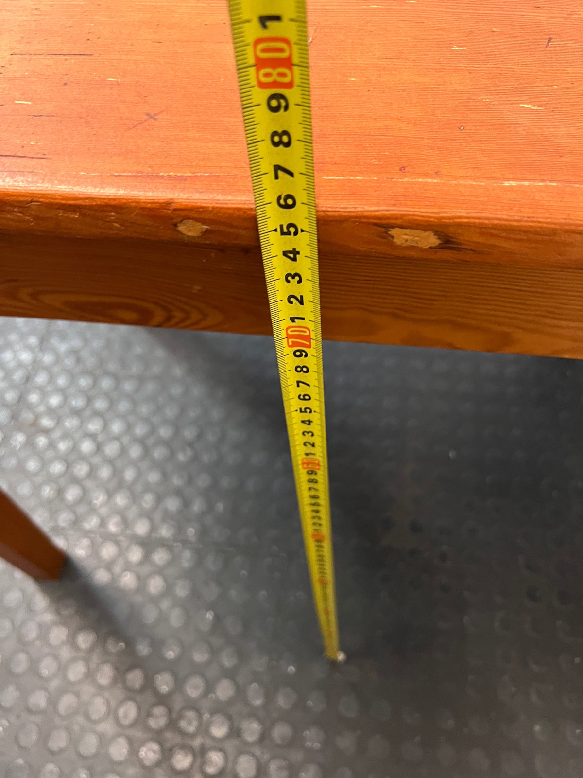 Classic Rectangular Wooden Dining Table — Visible Surface Wear and Scuffing – height measurement