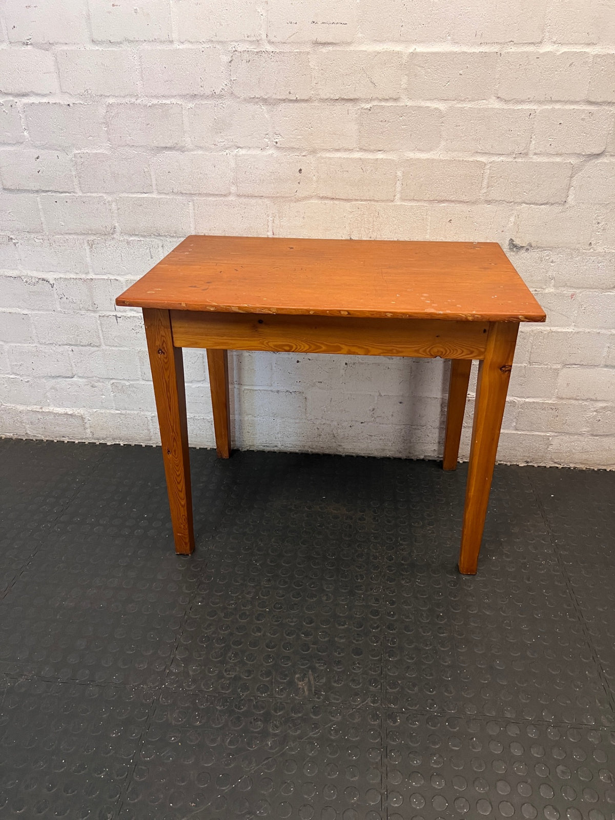 Classic Rectangular Wooden Dining Table — Visible Surface Wear and Scuffing – main front view