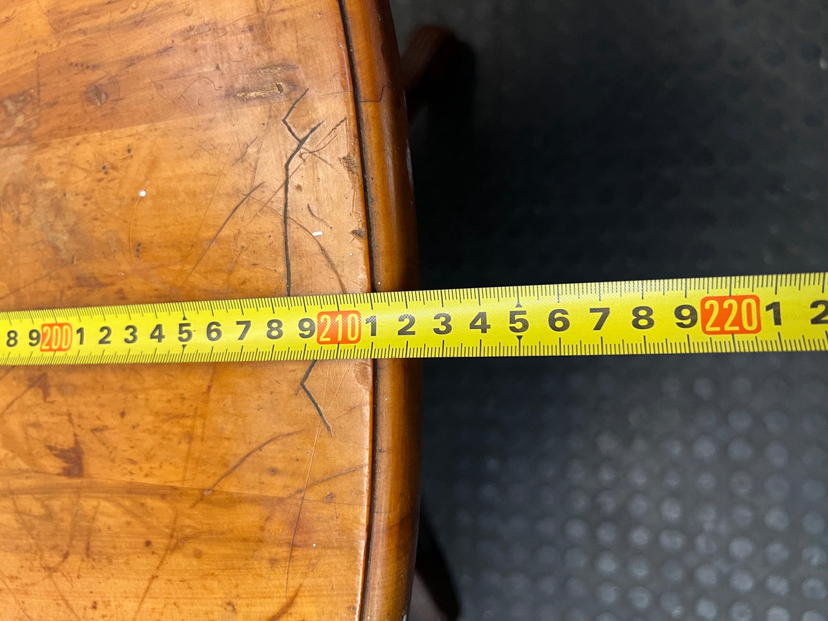 Oval Two-Tone Wooden Dining Table with Trestle Base — Good Working Order with Additional Items Included – width measurement