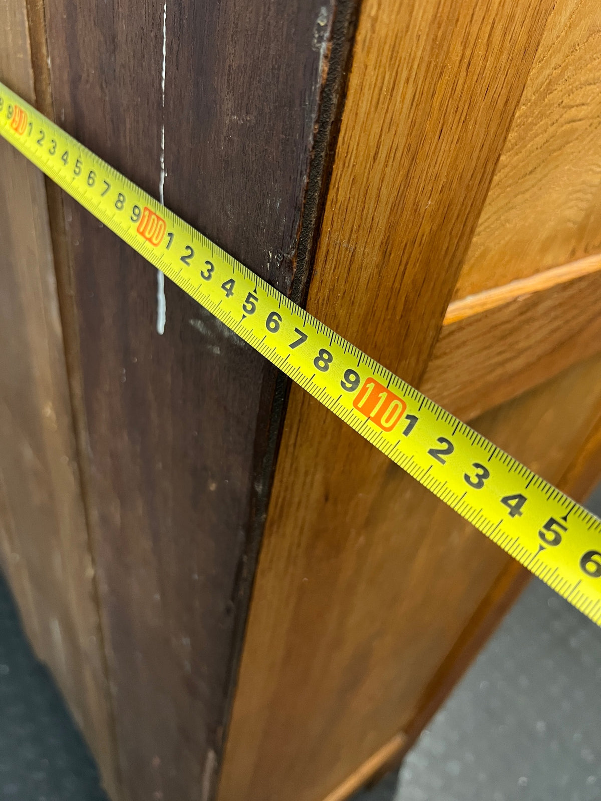 Vintage-Style Wooden Wardrobe with Mirrored Door – depth measurement