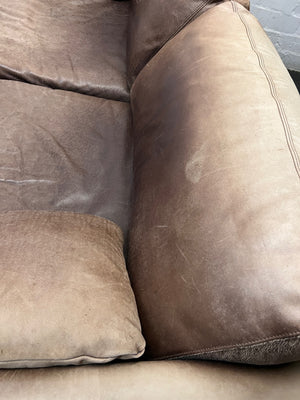 3 Seater Coricraft Leather Couch — Good Working Order – condition detail