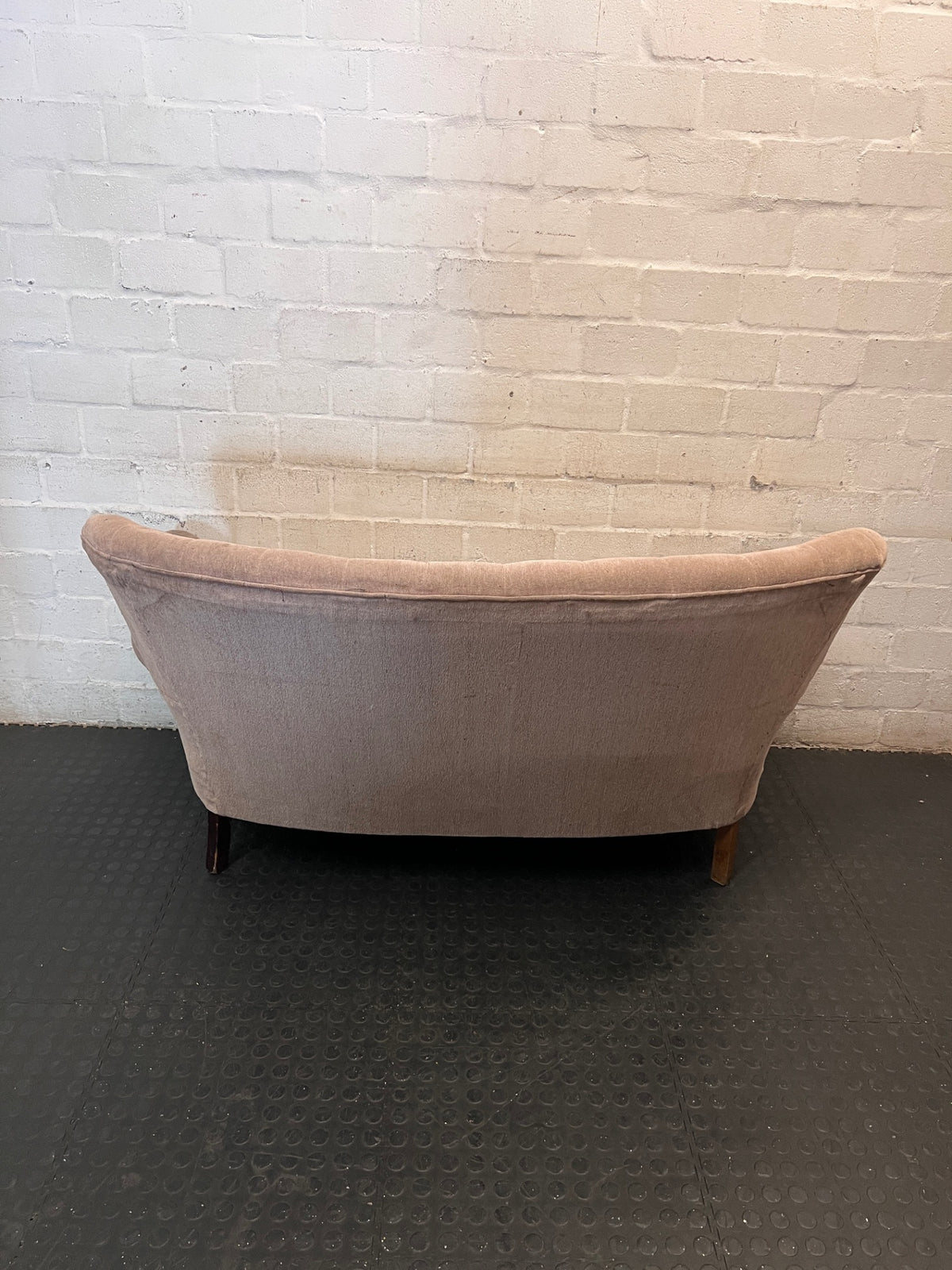 Beige Victorian Style 2 Seater Couch — Used Fair Condition – condition detail