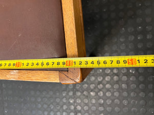 Classic Oak Dining Chair with Brown Inset Seat — Good Working Order – depth measurement