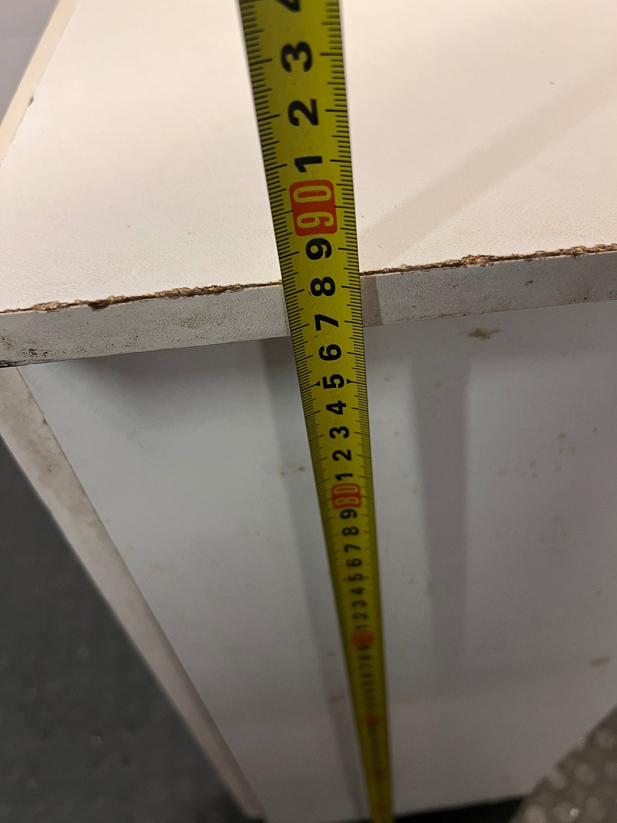 White and Light Wood Four Door Kitchen Cupboard — Good Working Order – height measurement