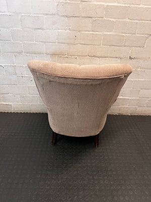 Victorian Style 1 Seater Couch in Beige — Fair Used Condition – condition detail