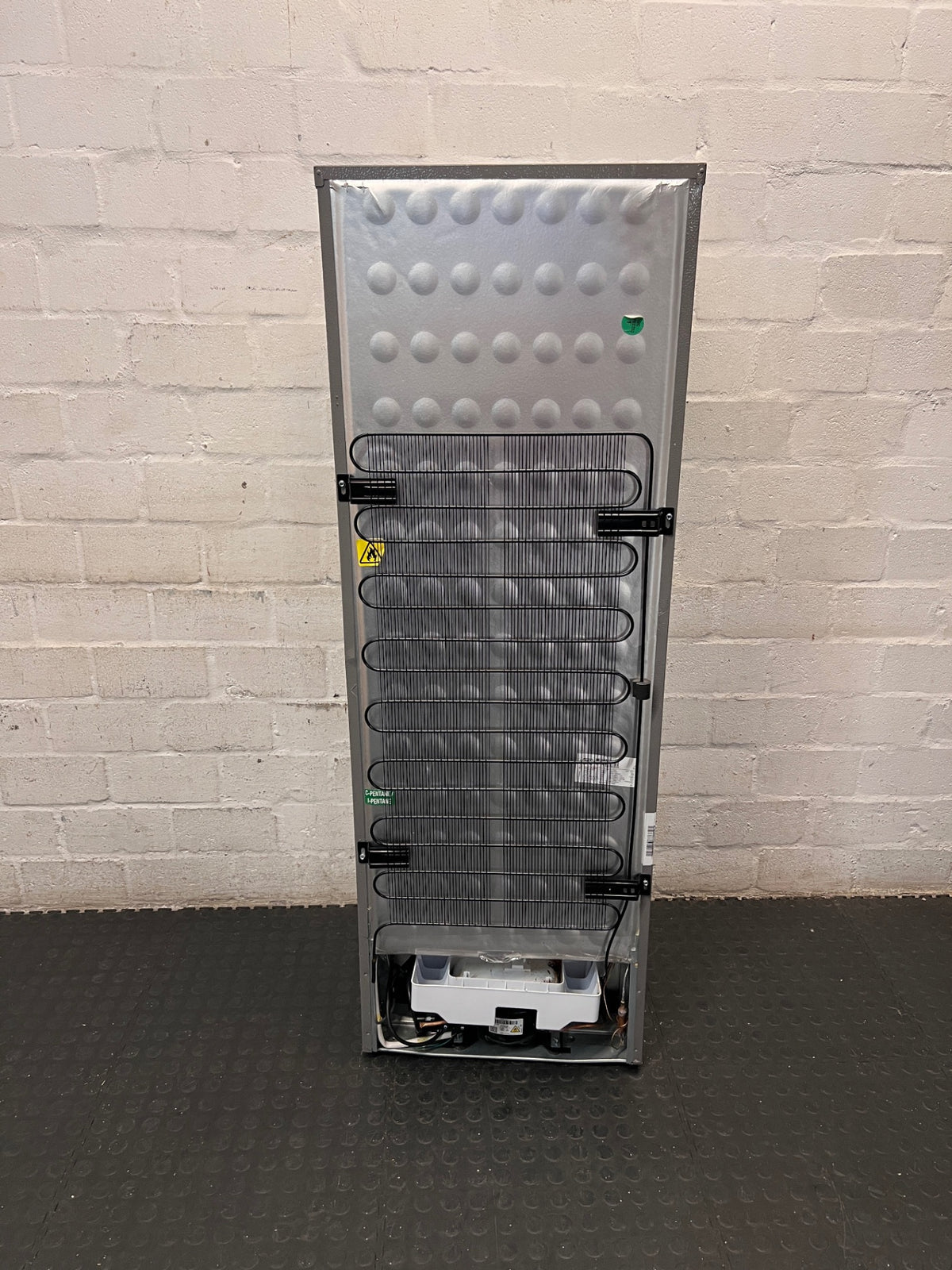 Defy Silver Two-Door Fridge Freezer — Good Working Order – back view