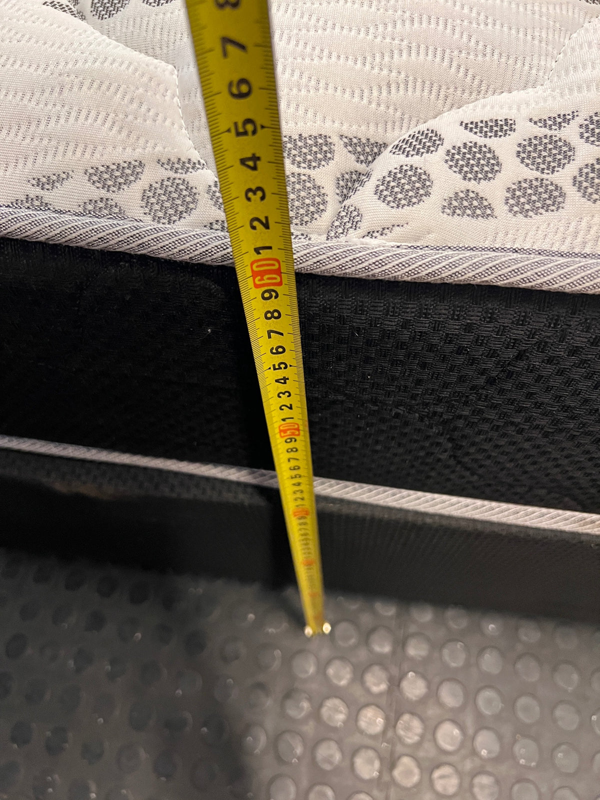 Queen Mattress and Base Set in Black and White — Good Condition; Still New – height measurement