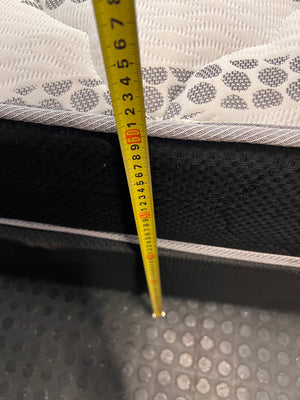 Queen Mattress and Base Set in Black and White — Good Condition; Still New – height measurement