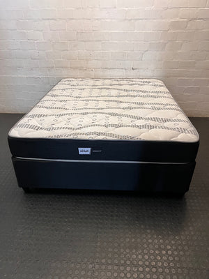 Queen Mattress and Base Set in Black and White — Good Condition; Still New – main front view