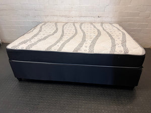 Queen Mattress and Base Set in Black and White — Good Condition; Still New – side view