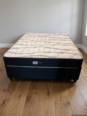Queen Mattress and Base Set in Black and White — Good Condition; Still New – styled product image