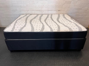 Queen Mattress and Base Set in Black and White — Good Condition; Still New – top view