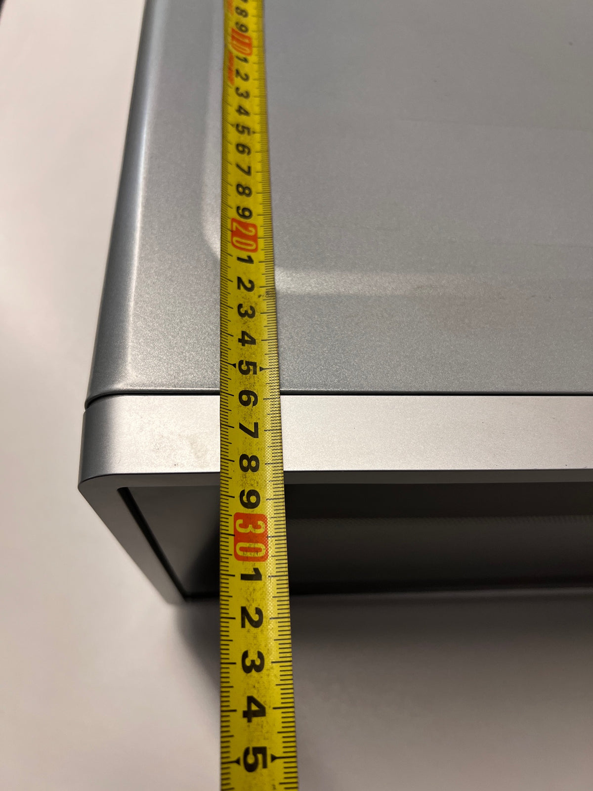 Safeway Countertop Microwave in Silver Finish — Good Working Order – depth measurement