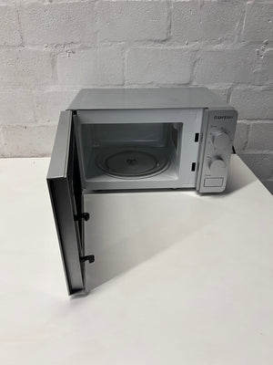 Safeway Countertop Microwave in Silver Finish — Good Working Order – side view