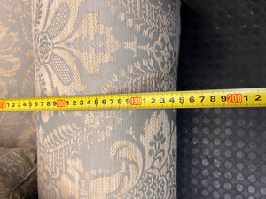 Sage and Gold Damask 2 Seater Couch — Good Secondhand Condition – width measurement
