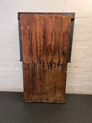 Charcoal Grey Wooden Kitchen Dresser with Cup Handles — Well Used Cabinet – back view