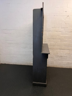 Charcoal Grey Wooden Kitchen Dresser with Cup Handles — Well Used Cabinet – top view