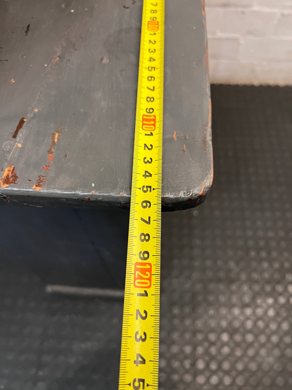Charcoal Grey Wooden Kitchen Dresser with Cup Handles — Well Used Cabinet – width measurement
