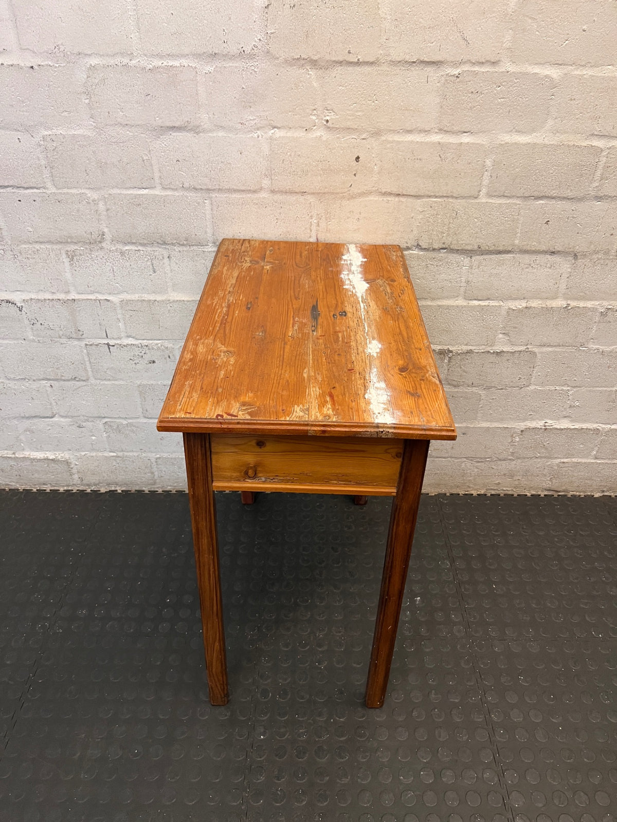 Wooden Side Table with Drawer — Used; Fair Condition – condition detail