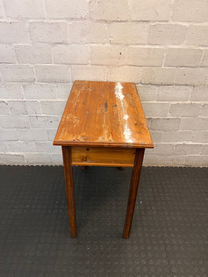 Wooden Side Table with Drawer — Used; Fair Condition – condition detail