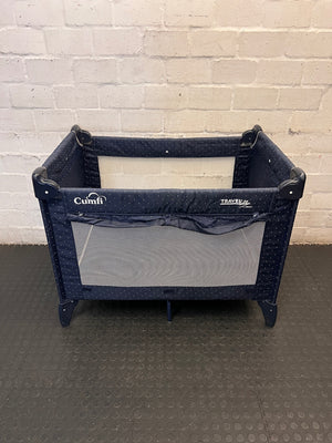 Polka Dot Portable Baby Cot and Playpen — Fair Condition; Large Frame Size – side view