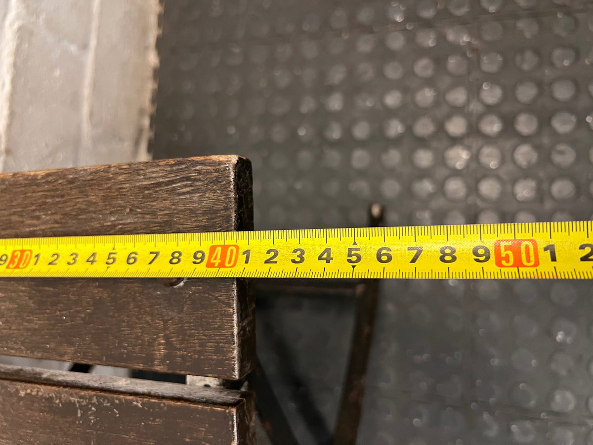 Rustic Slatted Timber and Metal Folding Chair – width measurement