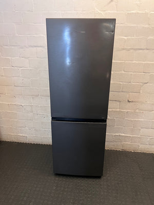 Hisense Bottom-Mount Fridge-Freezer in Grey — Working with Visible Surface Dents and Scuffs – main front view