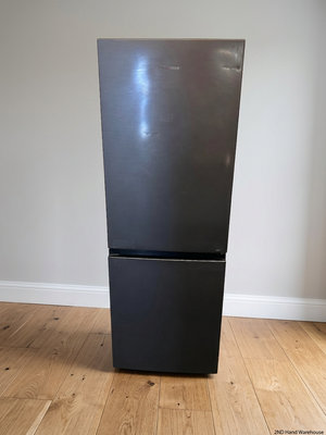 Hisense Bottom-Mount Fridge-Freezer in Grey — Working with Visible Surface Dents and Scuffs – styled product image