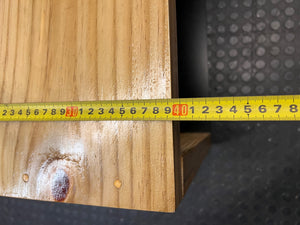 Black Melamine and Natural Pine TV Unit — Normal Wear with Loose Back Cover – depth measurement