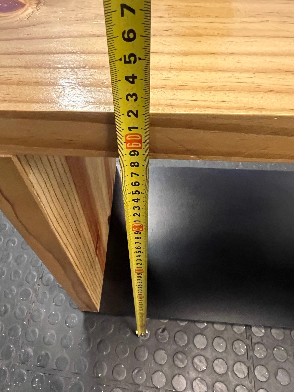 Black Melamine and Natural Pine TV Unit — Normal Wear with Loose Back Cover – height measurement